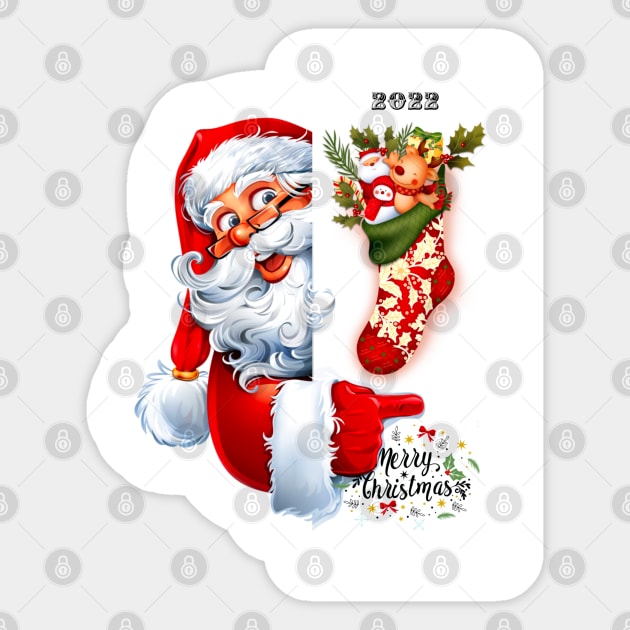 Santa clause 2022 Sticker by SAN ART STUDIO 